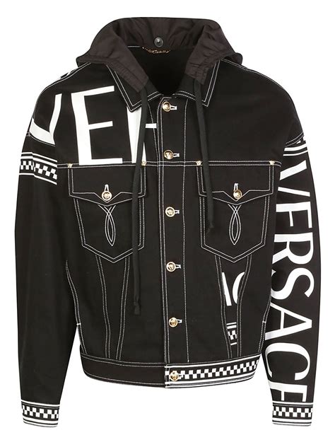 versace runway nylon raincoat jacket|Versace denim jacket.